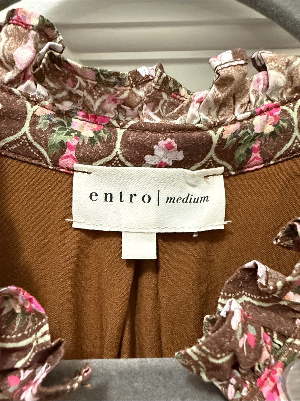 Entro Short Brown Sundress Size Medium - Picture 2 of 3